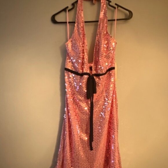 NWT Vintage Y2K Jovani Sequin Halter Dress - Picture 1 of 4